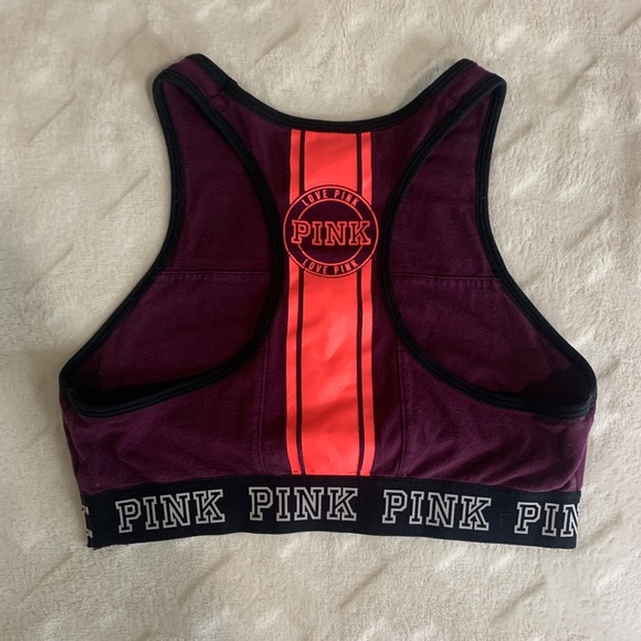 Victoria’s Secret PINK Cropped Haut Court High Neck Sports Bra in Size Medium - Picture 2 of 2